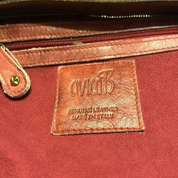 Vintage Civico 13 Tooled Leather Hobo Bag Rustic Italian Craftsmanship - Picture 4 of 8